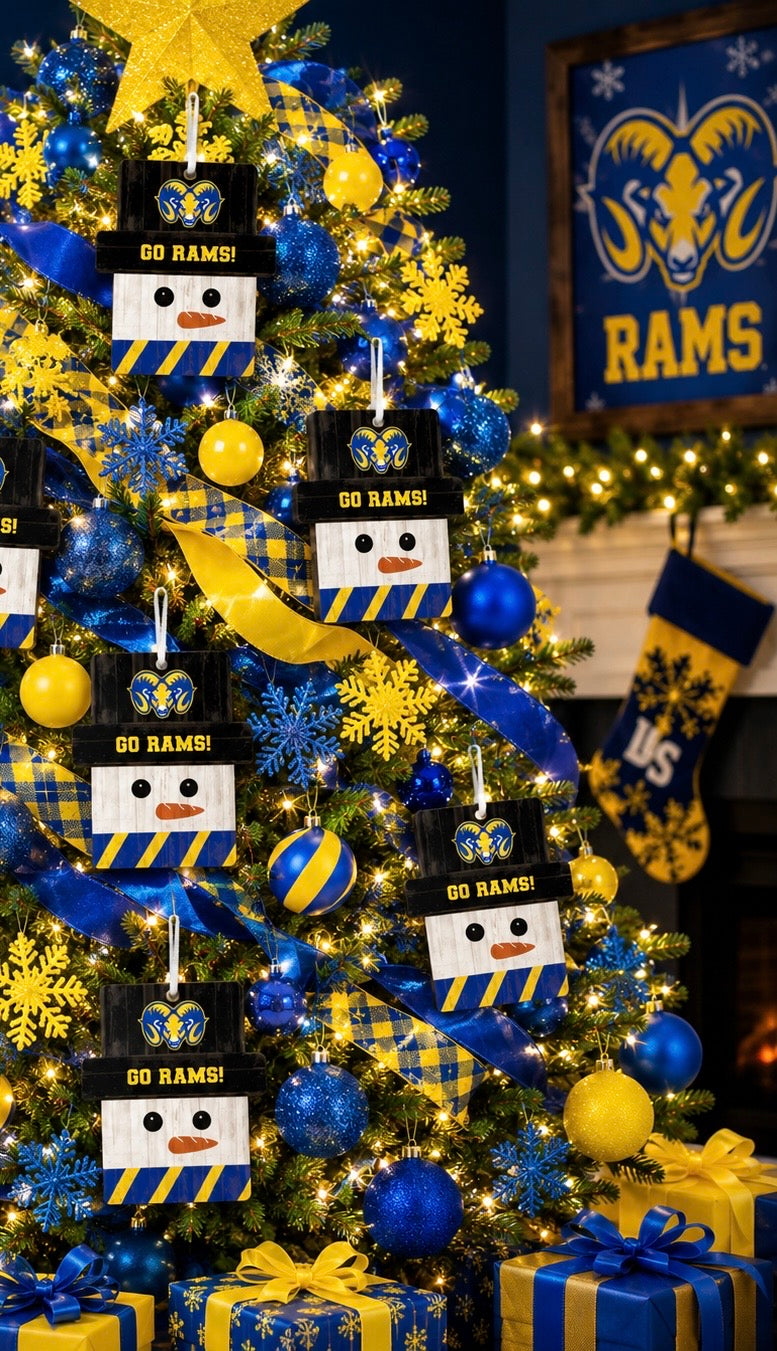 Christmas - GO RAMS! Snowman Ornament PREORDER