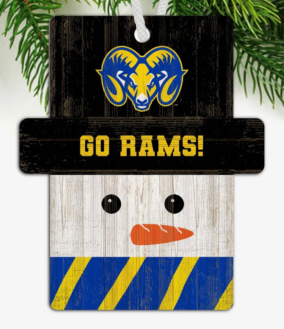 Christmas - GO RAMS! Snowman Ornament PREORDER